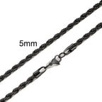 Twisted Rope Chain Necklace 5mm — Stainless