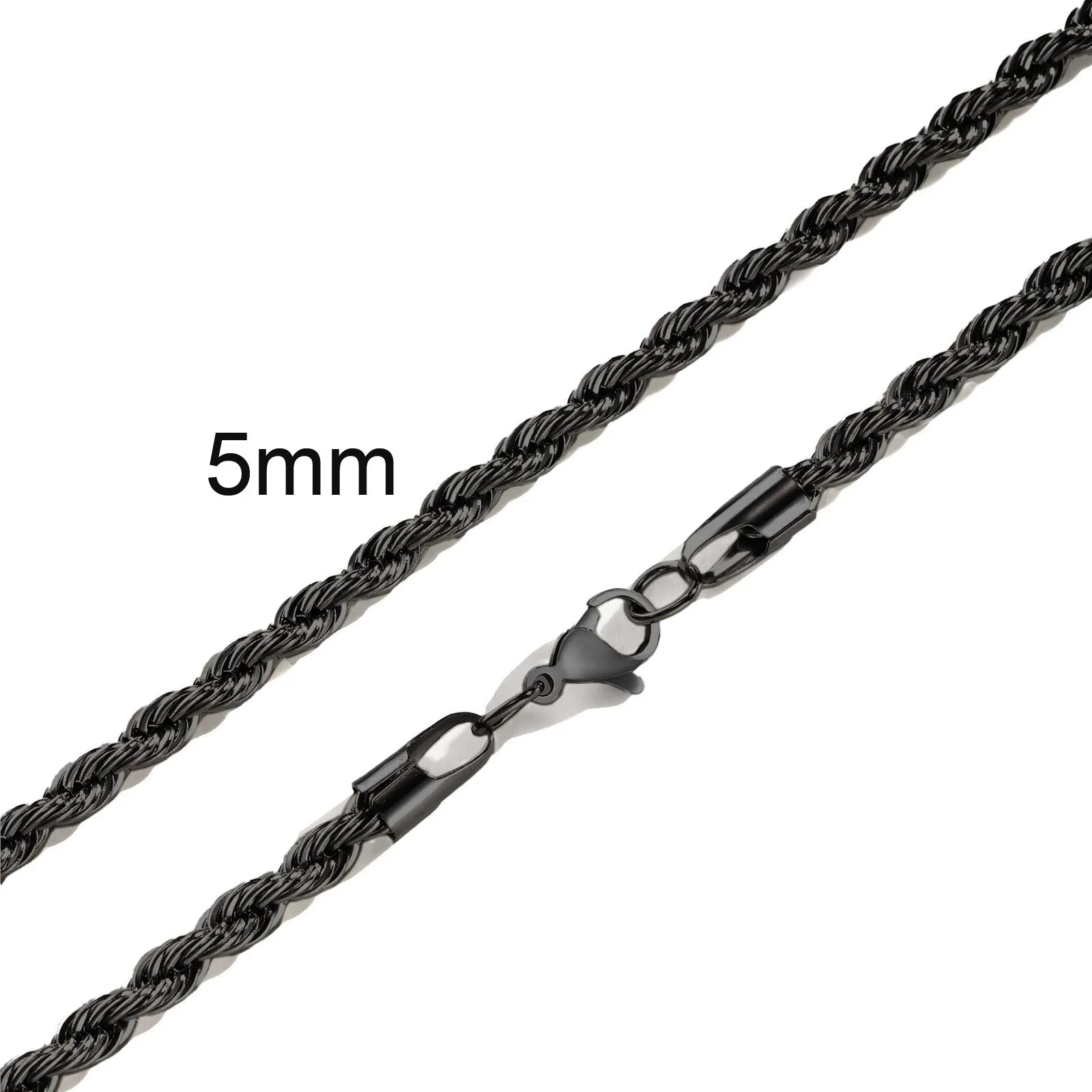 Twisted Rope Chain Necklace 5mm — Stainless
