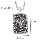 Vintage Lion Pendant Necklace — Stainless Steel