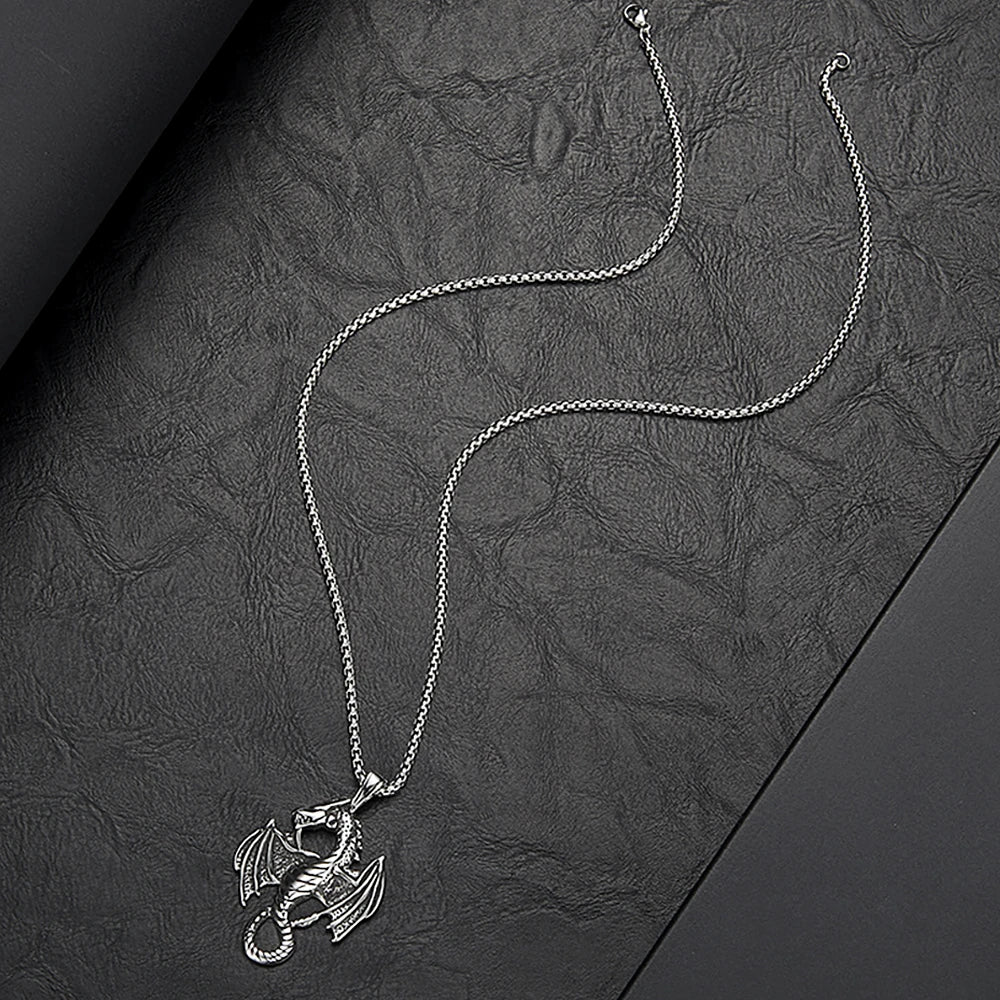 Evil Dragon Pendant Necklace — Stainless Steel