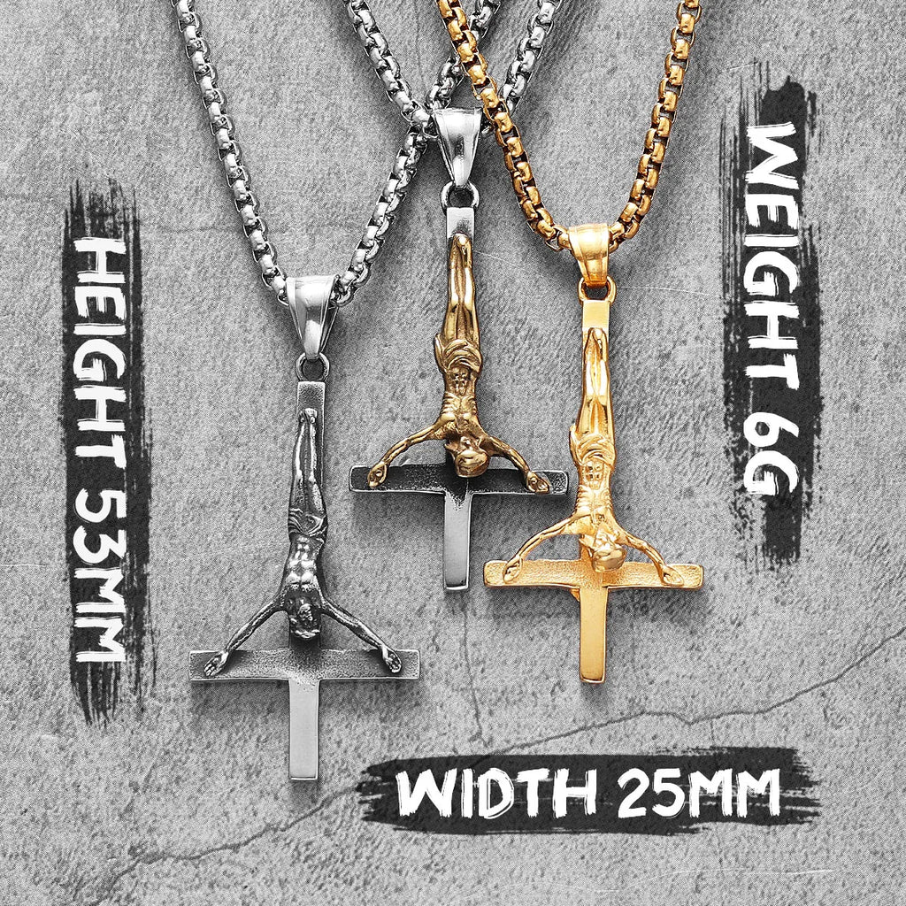 Jesus Cross Amulet Necklace — Stainless Steel