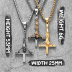 Jesus Cross Amulet Necklace — Stainless Steel