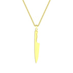 CHENGXUN Dainty Chef Knife Pendant Necklace for Women Men Steel Knife Charm Neck Chain Male Talisman Amulet Protection Jewelry