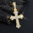 Iced Out Cross Pendant Necklace Jesus CZ