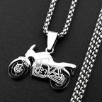 Motorcycle Stainless Steel Pendant Necklace