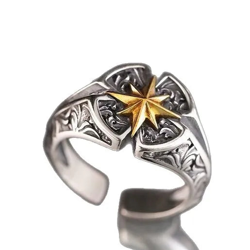 New Polaris Vintage Retro Star Ring for Men Adjustable Minimalist Tail Knuckle Hipster Jewelry Gift Idea Jewelry
