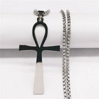 Egyptian Ankh Cross Stainless Steel Necklace Women/Men Symbol of Life Cross Necklace Jewelry Cadenas De Acero Inoxidab