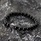 Simple Style Natural Stone Bracelet For Men Stainless Steel Metal Volcanic Rock Tiger Eyes Strand Braclet Perfect Gift Boyfriend