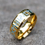 Viking Blue Rune Amulet Ring — Stainless Steel