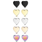 Stainless Steel Heart Stud Earrings
