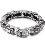 Punk Rock Man Bracelet Stainless Steel Wide Skull Head Link Chain Bracelets for Men Gothic Men's Bikers' Jewelry