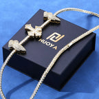 Cross Tennis Necklace Iced Out 5A CZ