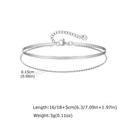 Minimal Blade Chain Bracelet Set — Stainless Steel