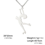 Ice Skater Charm Necklace — Stainless Steel