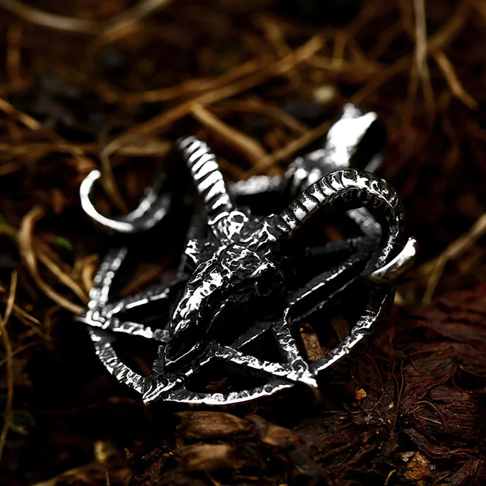 Skull Pentagram Pendant — Stainless Steel