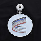 Iced Out Logo Circle Pendant Necklace Rotating 3-Inch