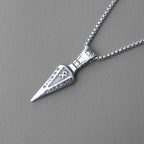 Silver Norse Rune Arrow Pendant Necklace Viking
