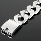 Cool 31MM Hip Hop Cuban Chain Bracelet Men's High Polished Solid Stainless Steel Jewelry Gift Logo Laser Engraving
