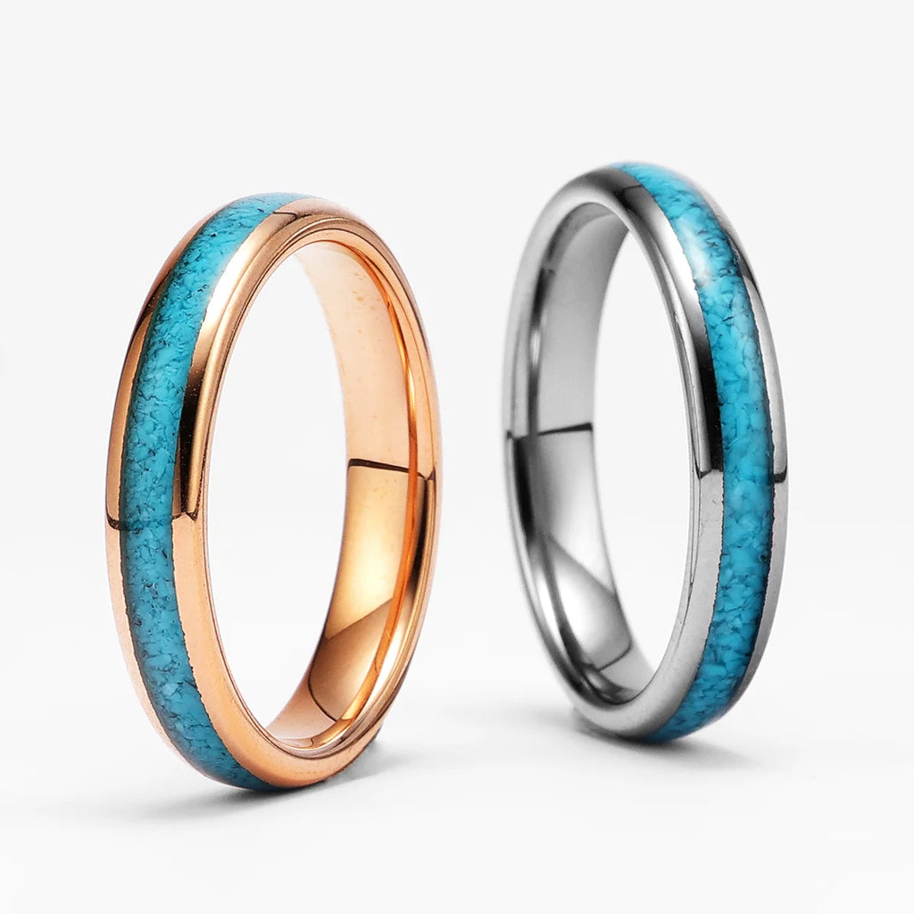 Turquoise Tungsten Ring — Stainless Steel