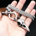 Crow Skull Viking Pendant — Stainless Steel
