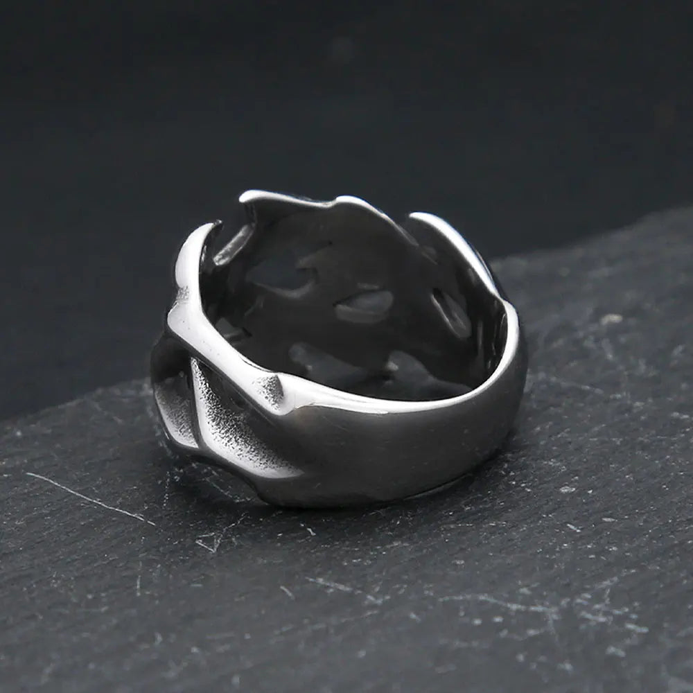 Viking Steel Ring Vintage Hollow Out Thorns