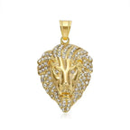 Men's Rock Hip Hop Lion Head Necklace Fashion Creative Stainless Steel Animal Pendant Party Club Charm Jewelry Gifts