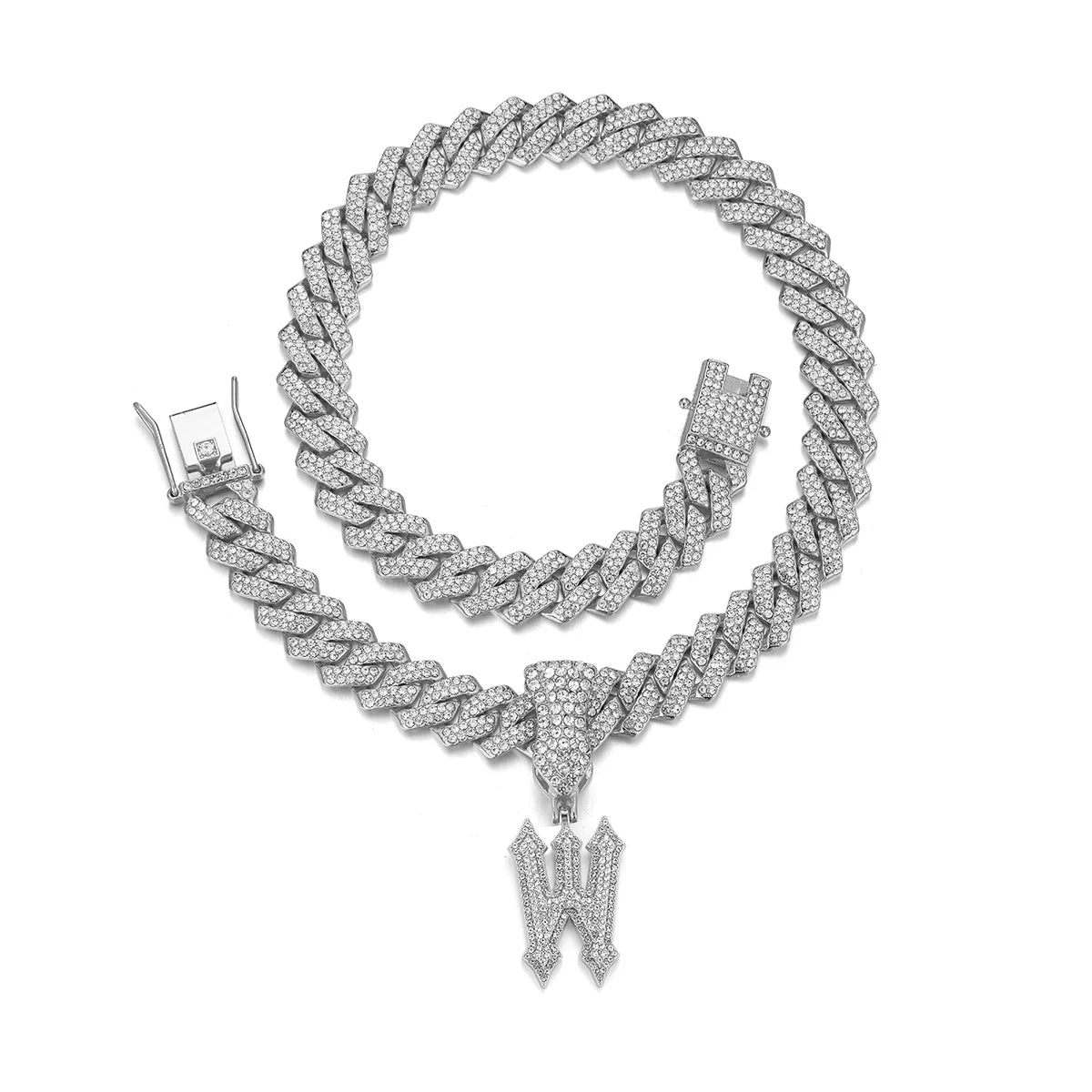 Fashion Shining A-Z Letter Pendant Zircon Inlaid Charm Necklace 26 Initial Alphabet Name Clavicle Chain Party Jewelry Gift
