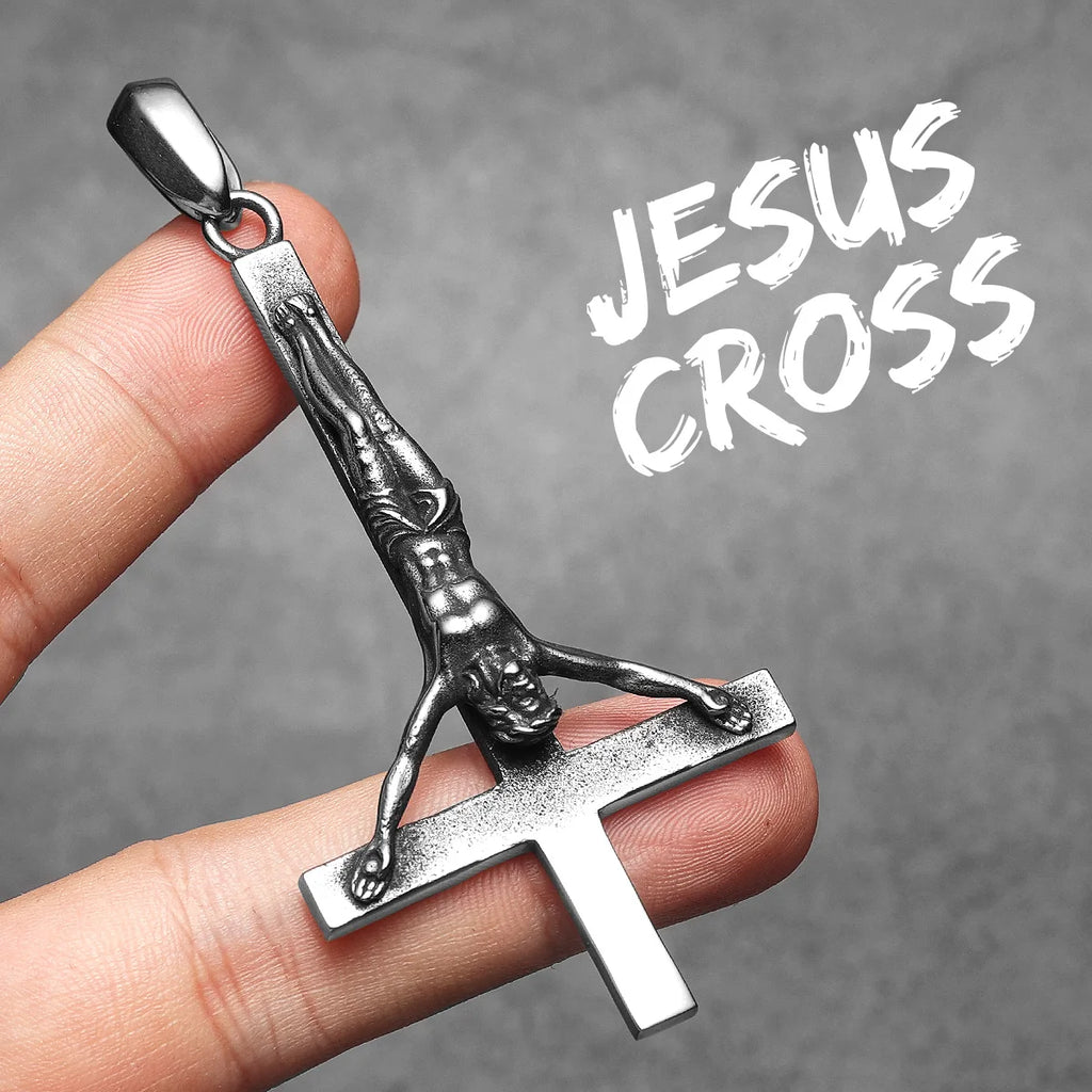 Inverted Cross Pendant — Stainless Steel