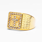 Cross Gemstone Ring — Stainless Steel