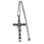 Big INRI Jesus Crucifix Cross Pendant Necklace — Stainless Steel