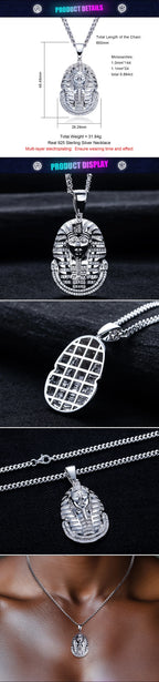 Iced Out Pharaoh Pendant — 925 Silver