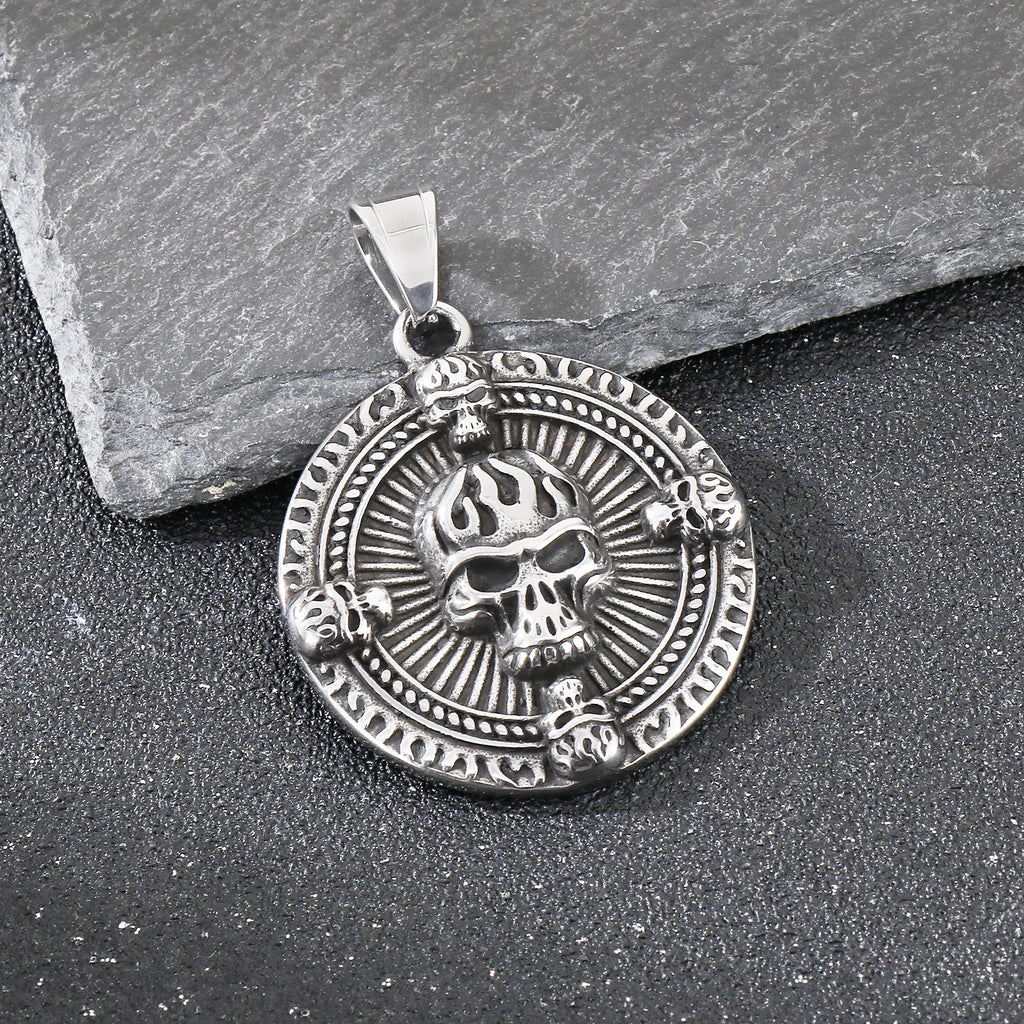 Ghost House Skull Pendant Necklace — Stainless