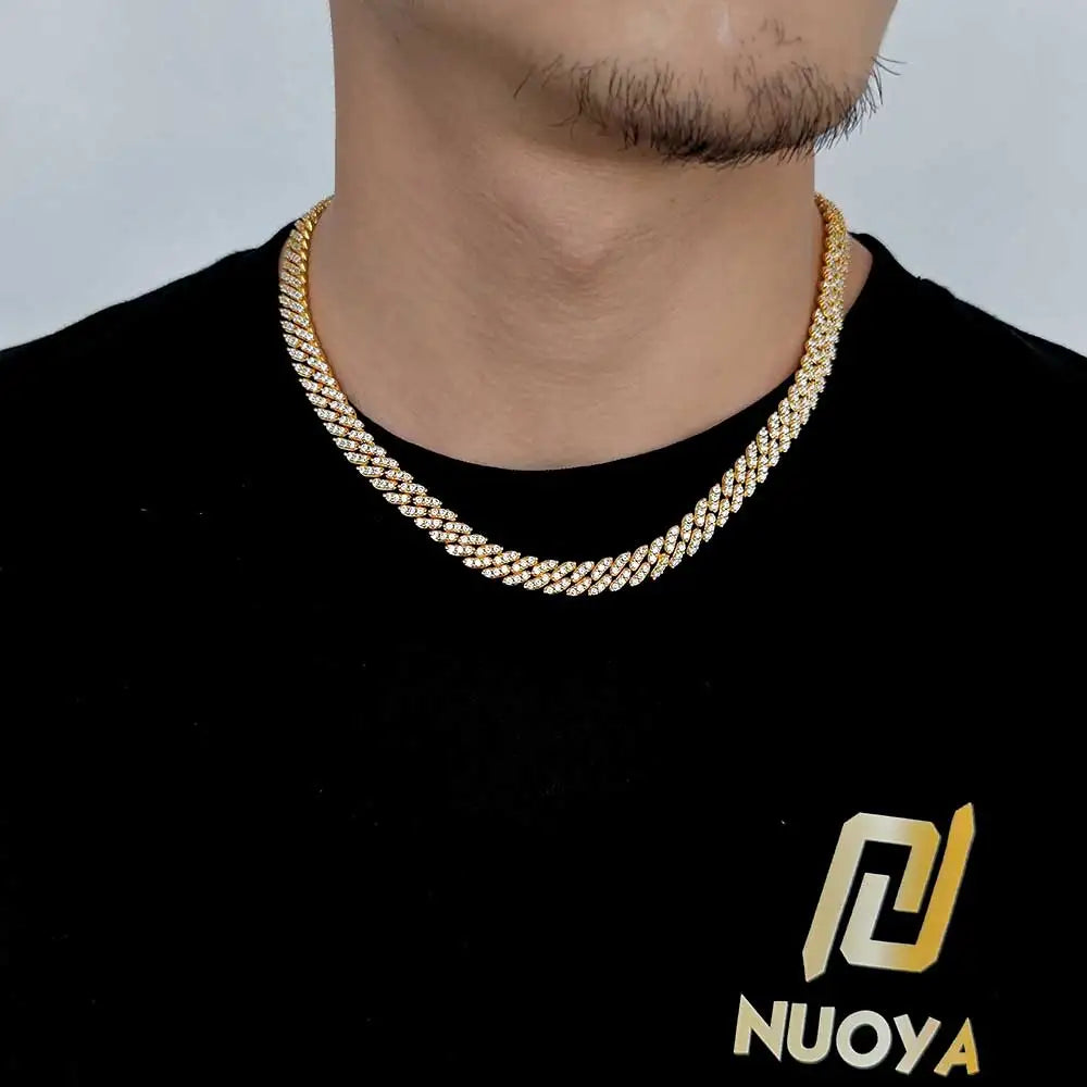 Iced Out Cuban Chain Necklace Stainless Steel 8MM