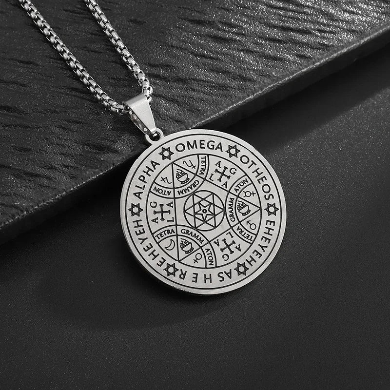 Hamsa Hands of Fatima Hebrew Pendant Stainless Steel Jerusalem Star of David Necklace Women's Jewish Jewelry