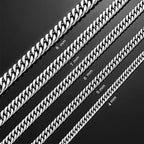 HIYEE 3mm/4mm/5mm/6mm/7mm/8mm Stainless Steel Cuban Link Chains Classic for Men Boy Curb Chunky Necklace Jewelry 14 to 28 Inches