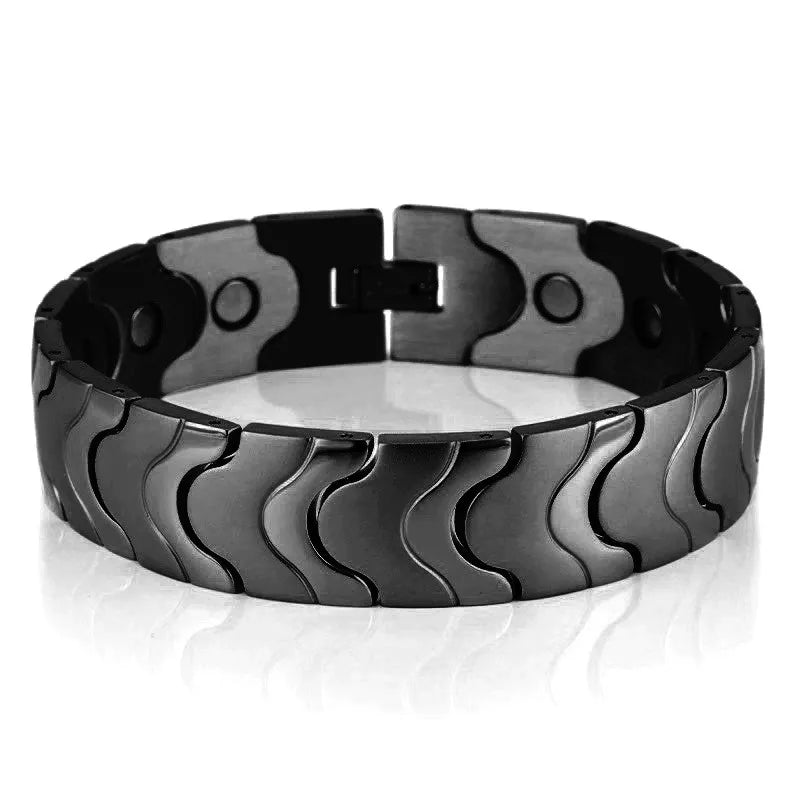 16MM Gold Color Stainless Steel Men's Magnetic Therapy Bracelets For Arthritis Pain Relief and Carpal Tunnel Bracelet