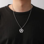 Skyrim Soccer Pendant Necklace for Men Stainless Steel Long Box Chain Fashion Cool Sports Ball Jewelry Gift Wholesale 2026