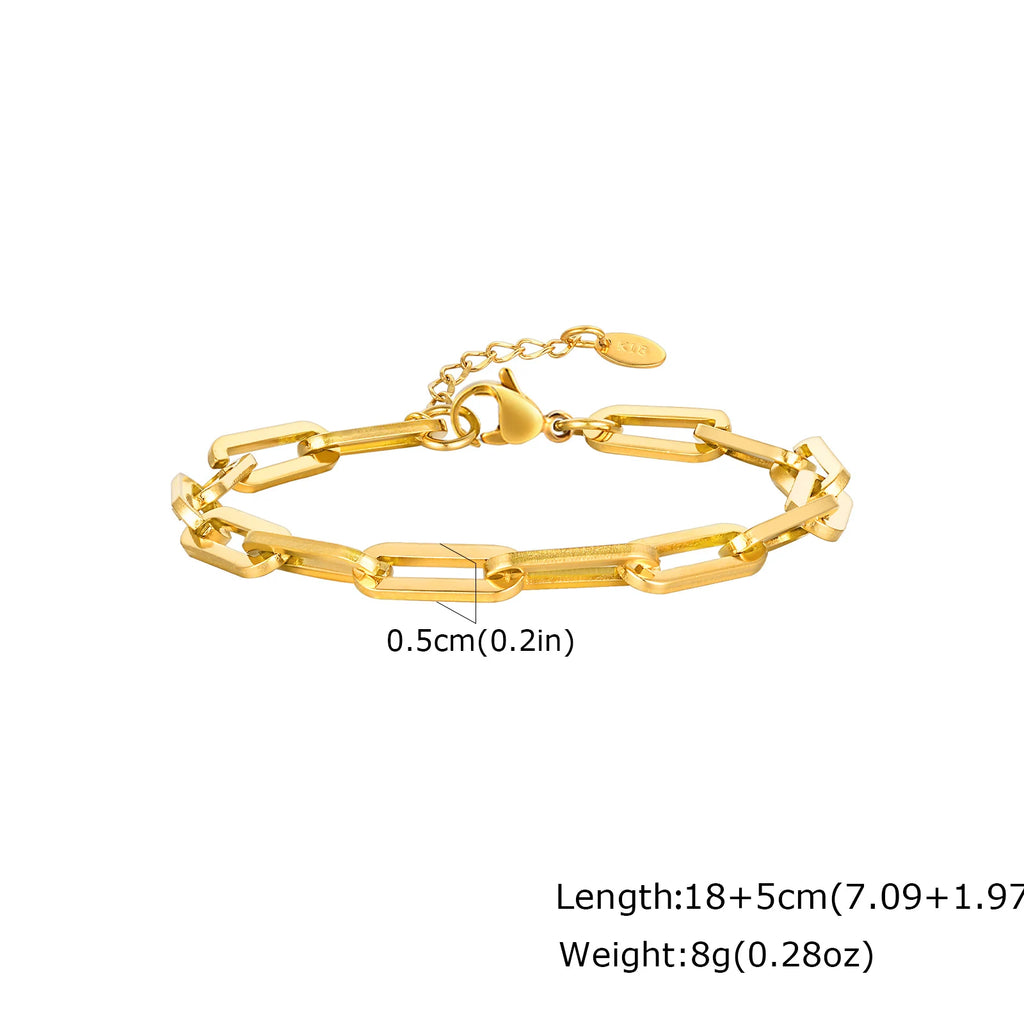 Gold Chunky Chain Bracelet — Stainless Steel