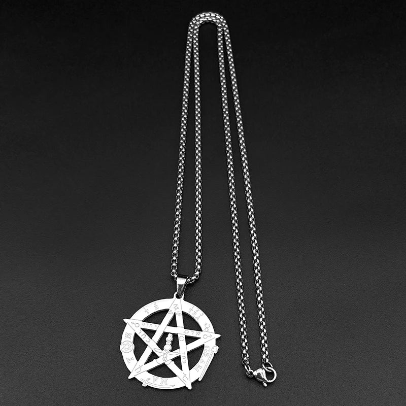 Solomon Pentagram Gold Pendant Necklace