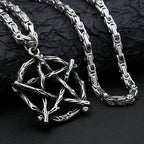Gothic Steel Pendant Vintage Pentagram Punk