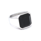 Gothic Dragon Black Ring Vintage Claw Punk Stone