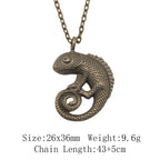 Cold Blooded Reptile Lizard Gecko Chameleon Pendant Necklace For Women Men