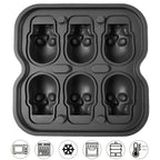 Skull Ice Ball Mold Silicone 3D Flexible Ice Cube Trays BPA Free Ice Trays For Freezer Horror Skull Head Cocktail Ice