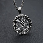Compass Odin Steel Pendant Vintage Nordic Punk
