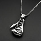 Russian National Emblem Boxing Gloves Chain For Men Stainless Steel Silver Color Power Street Party Hiphop Male
