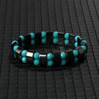 Hematite Therapy Stretch Bracelet — Mixed Metal