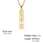 Ankh Eye of Horus Stainless Steel Pendant Necklace