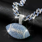 Football Pendant Necklace with 18-Inch Miami Chain — Sports Fan
