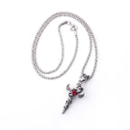 Retro Punk Heart Sword Wings Pendant Necklace — Mixed Metal