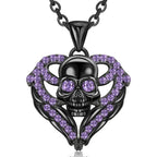 Iced Out Skull Black Pendant Necklace